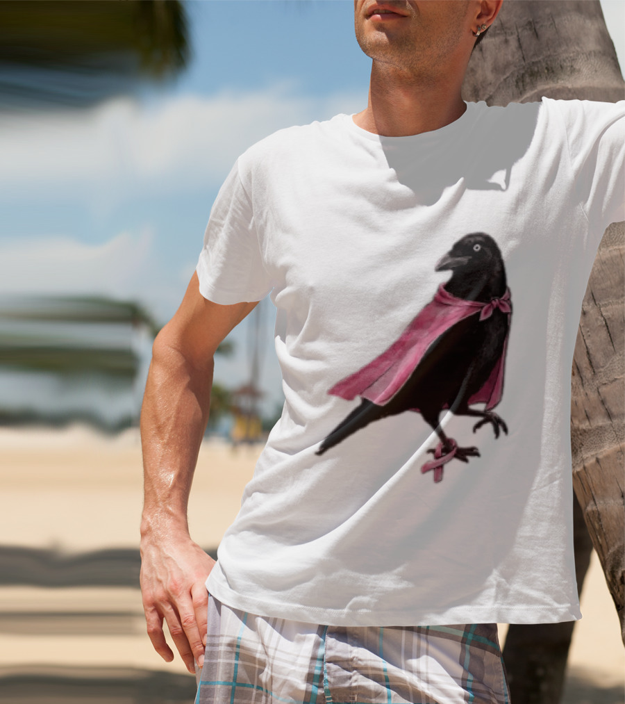 Breast Cancer Awareness Month Pink Ribbon Crow We Wear Pink In October T-Shirt