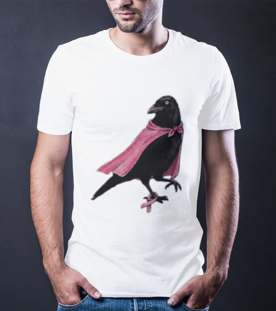 Breast Cancer Awareness Month Pink Ribbon Crow We Wear Pink In October T-Shirt