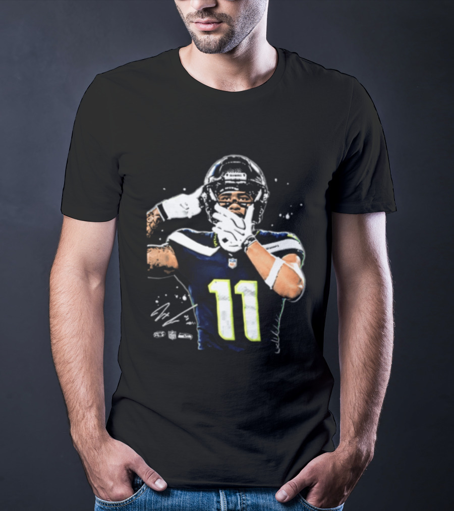 Geno Smith Seattle Seahawks Number 11 Pointing Gesture T-Shirt