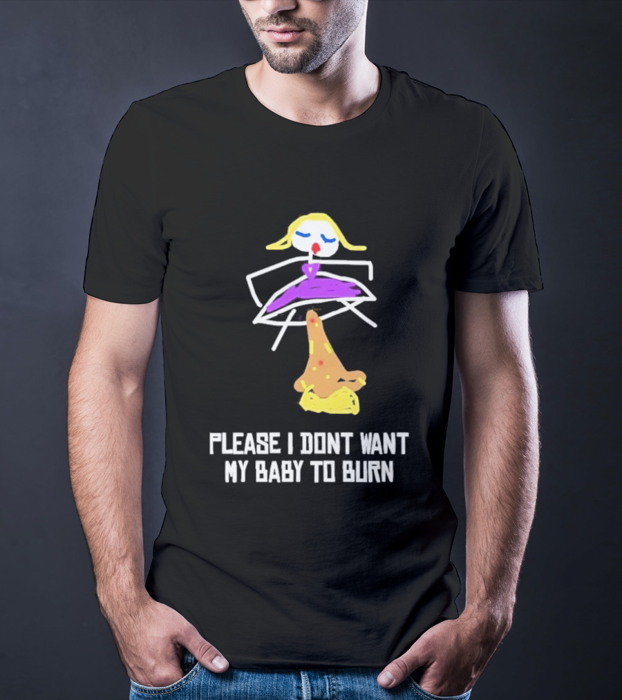 Please I Don't Want My Baby To Burn Internet Meme Pizza Dress Drawing T-Shirt