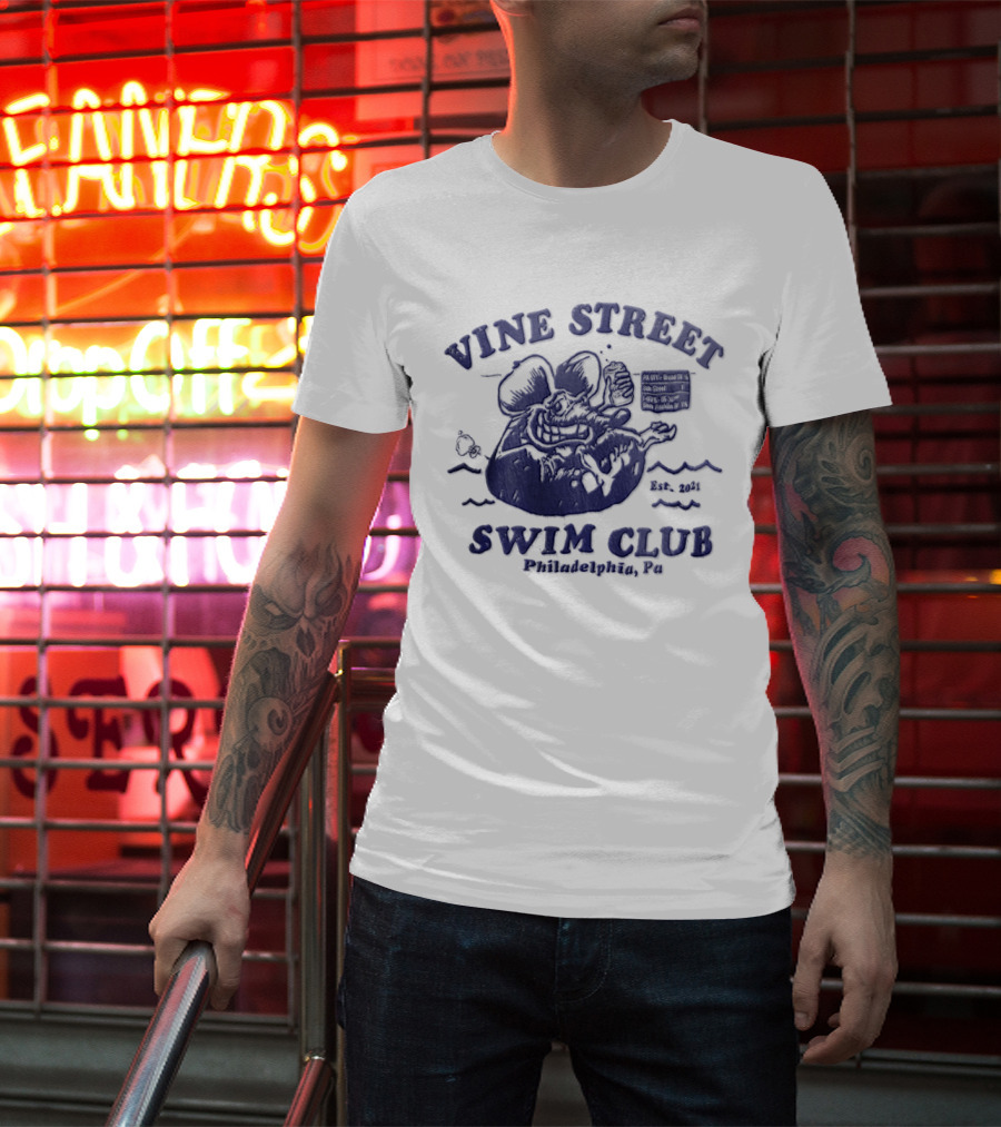Vine Street Swim Club Philadelphia PA 2021 Rat Floating T-Shirt