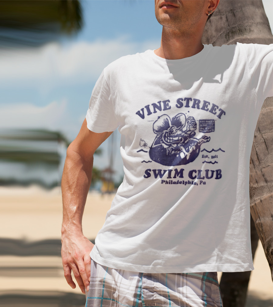 Vine Street Swim Club Philadelphia PA 2021 Rat Floating T-Shirt