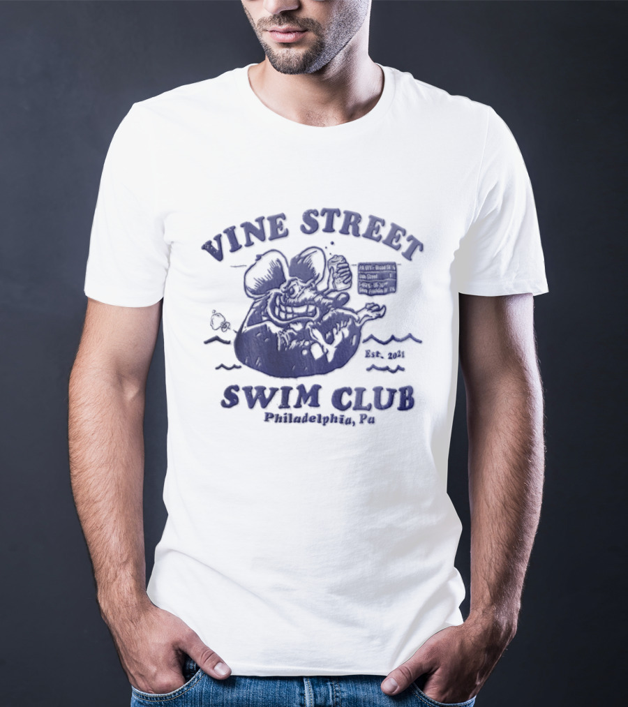 Vine Street Swim Club Philadelphia PA 2021 Rat Floating T-Shirt