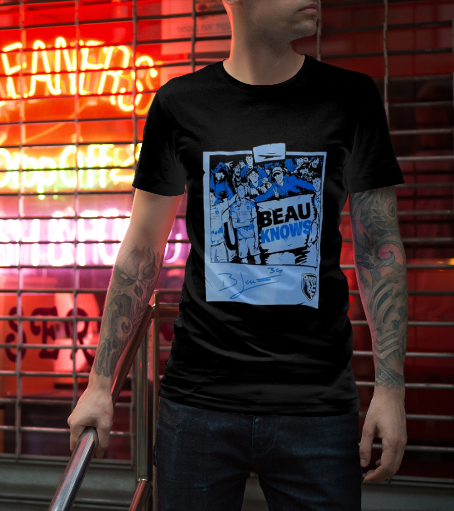 Beau Knows San Jose Earthquakes Soccer Fan Art Blue Signature T-Shirt