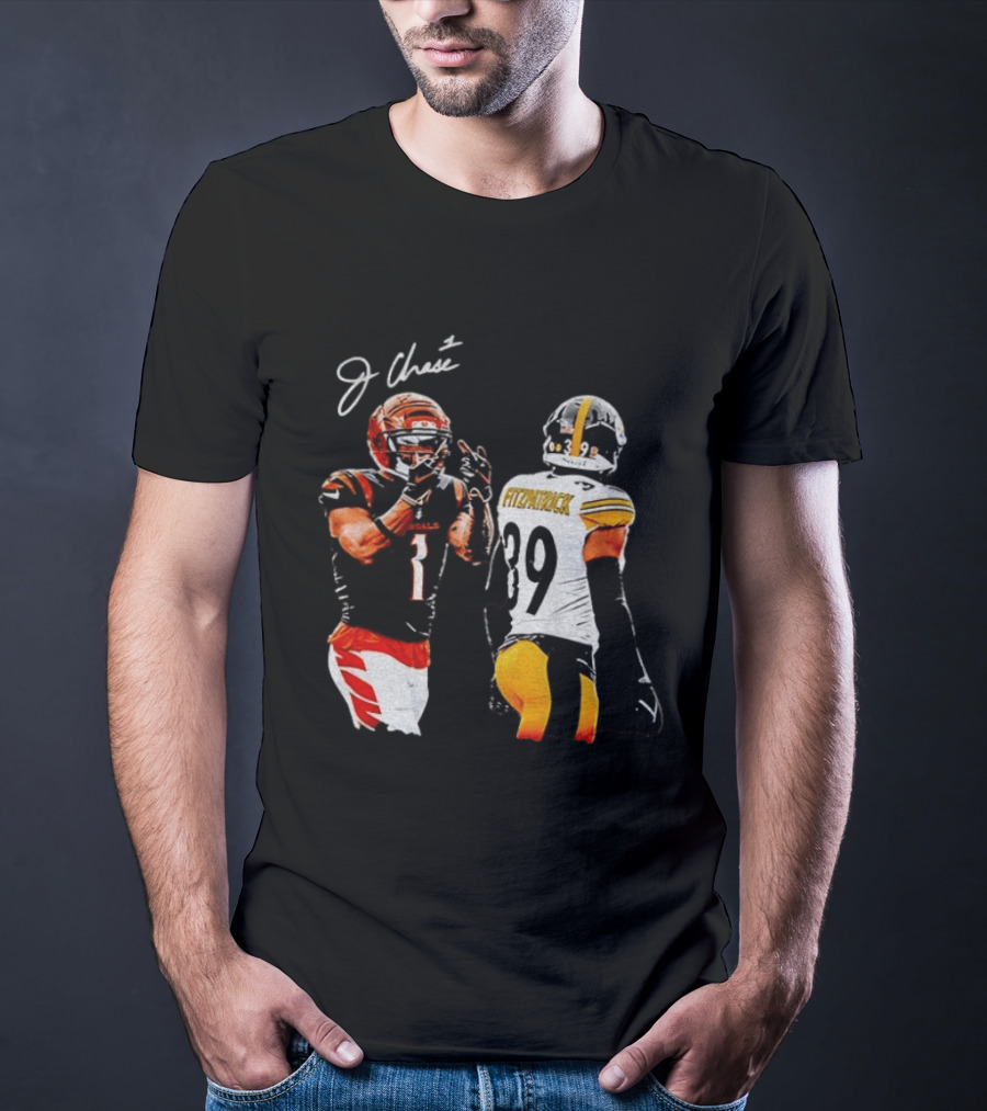 Ja'Marr Chase Vs Minkah Fitzpatrick Cincinnati Bengals Pittsburgh Steelers Football Matchup T-Shirt