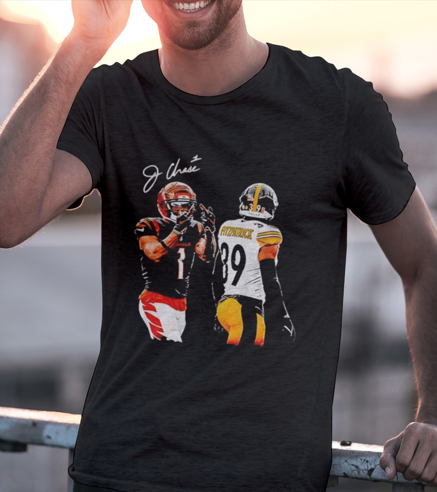Ja'Marr Chase Vs Minkah Fitzpatrick Cincinnati Bengals Pittsburgh Steelers Football Matchup T-Shirt