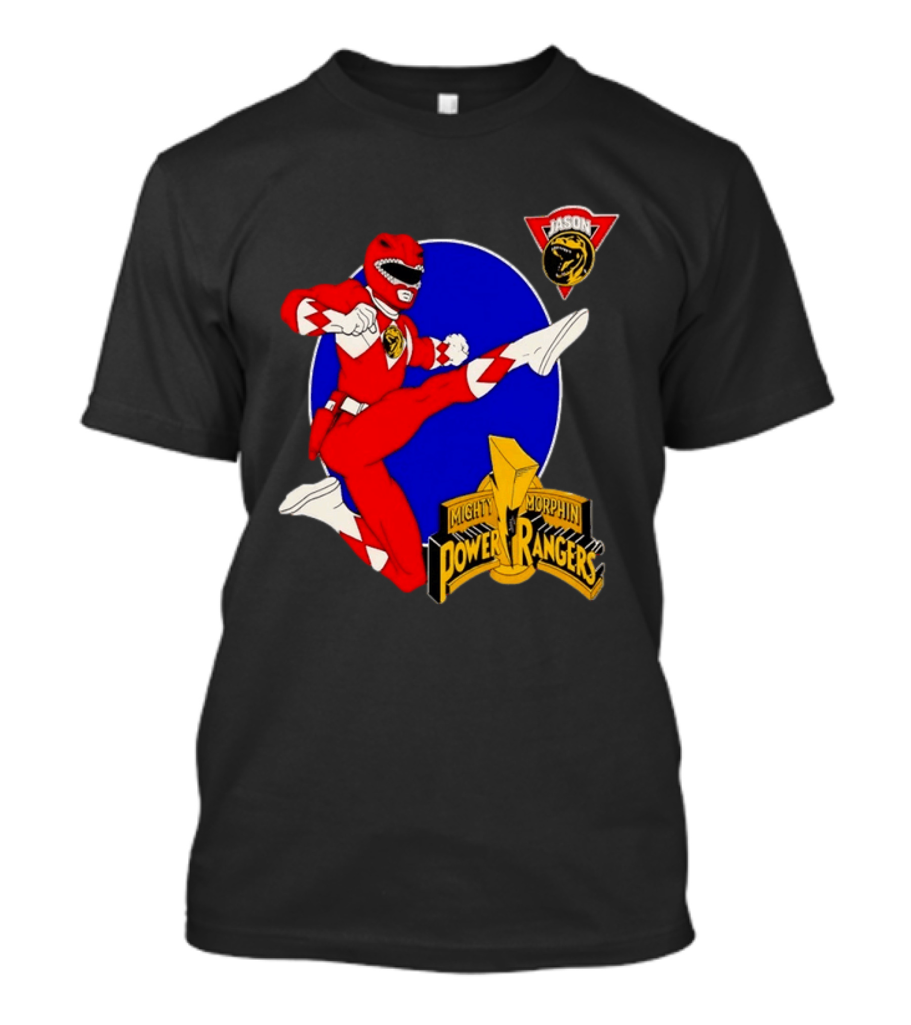Jason Red Ranger Mighty Morphin Power Rangers Iconic Kick Pose Lion T-Shirt