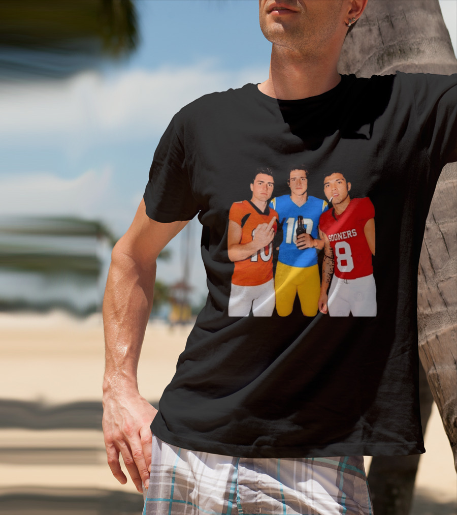 Bo Nix Justin Herbert Dillon Gabriel Football Players Gesture And Cigarette T-Shirt