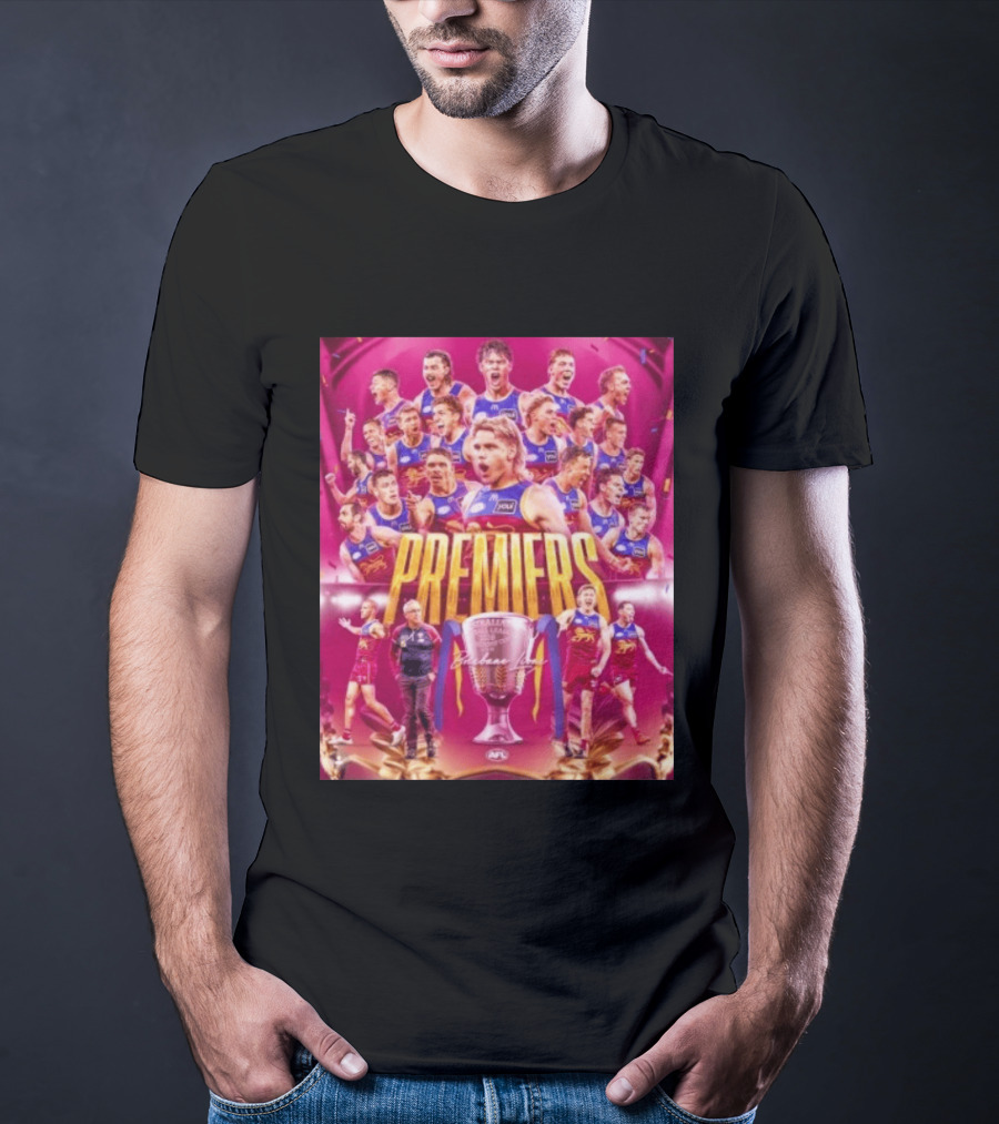 Brisbane Lions AFL 2026 Premiers Premiership Cup Celebration T-Shirt