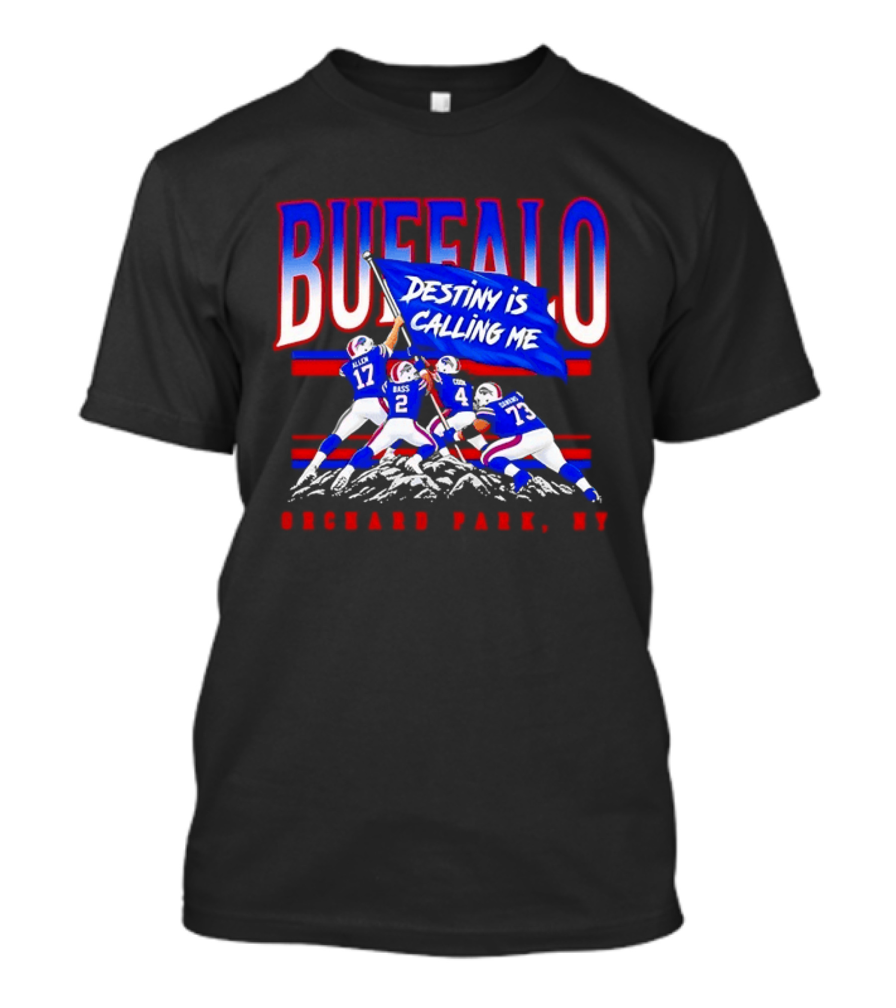 Buffalo Destiny Is Calling Me Allen Bass Cook Dawkins Orchard Park NY T-Shirt