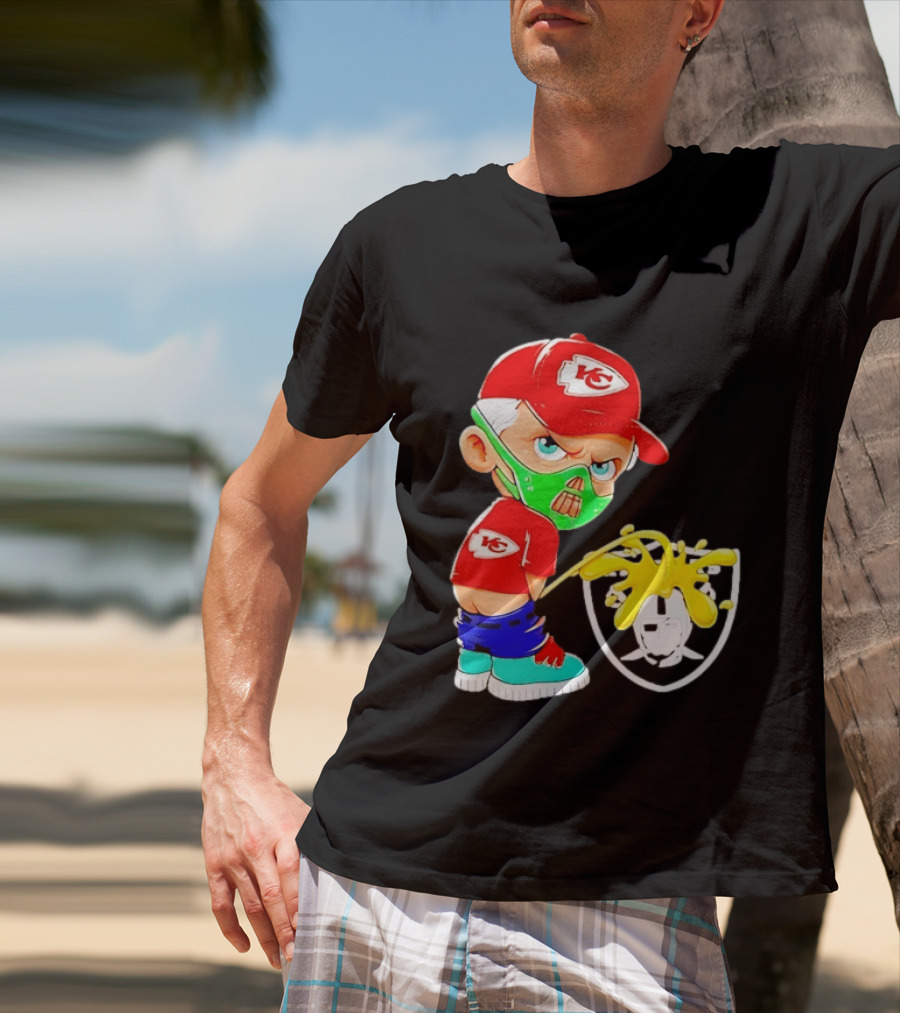 Kansas City Chiefs Fan Cartoon Rivalry With Las Vegas Raiders T-Shirt