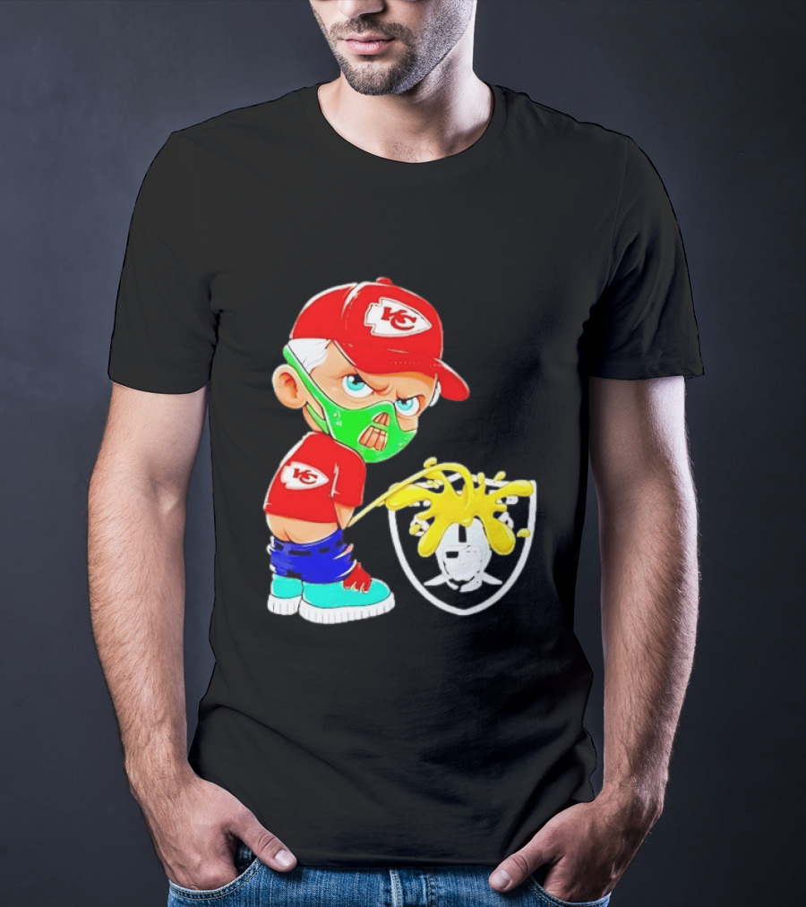 Kansas City Chiefs Fan Cartoon Rivalry With Las Vegas Raiders T-Shirt