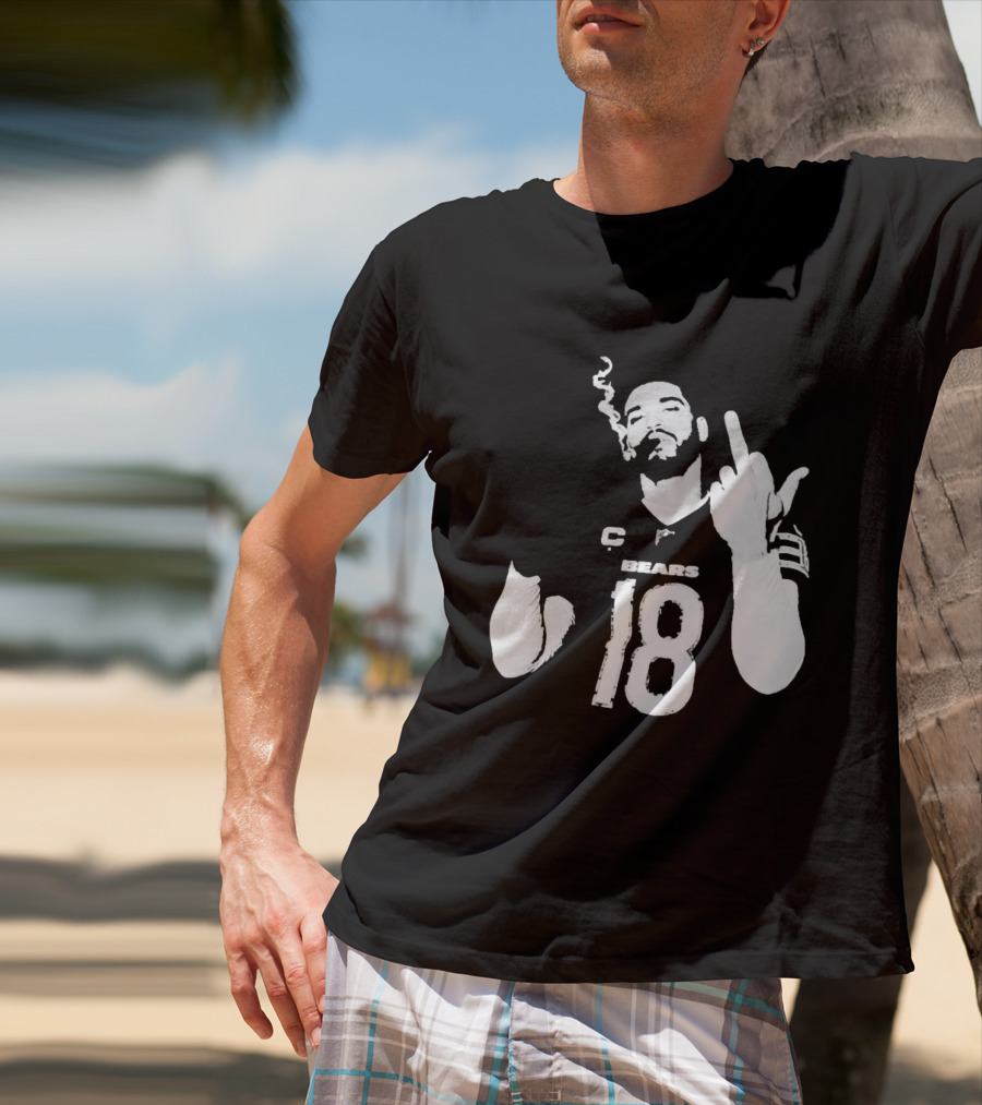 Chicago Bears 18 Player Cigar Beer Gesture Sports Fan T-Shirt