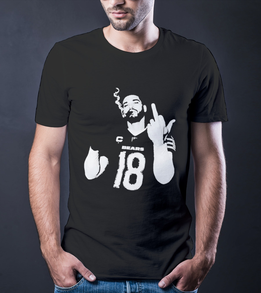 Chicago Bears 18 Player Cigar Beer Gesture Sports Fan T-Shirt