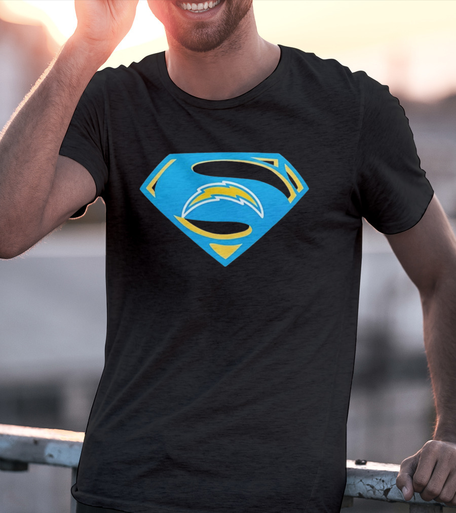 Los Angeles Chargers Superman Logo NFL Football Fan Gear T-Shirt