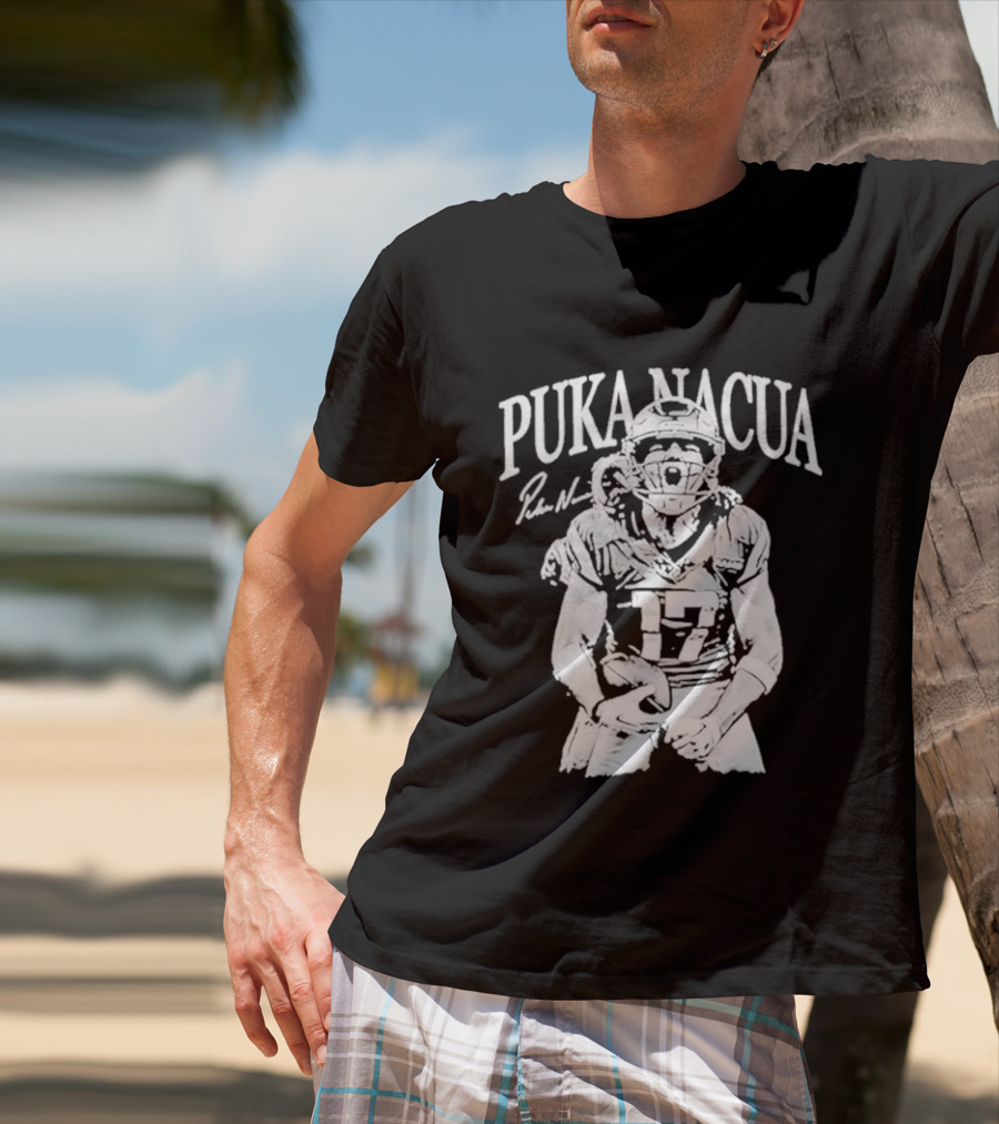 Los Angeles Rams Puka Nacua Number 17 NFL Player Signature T-Shirt