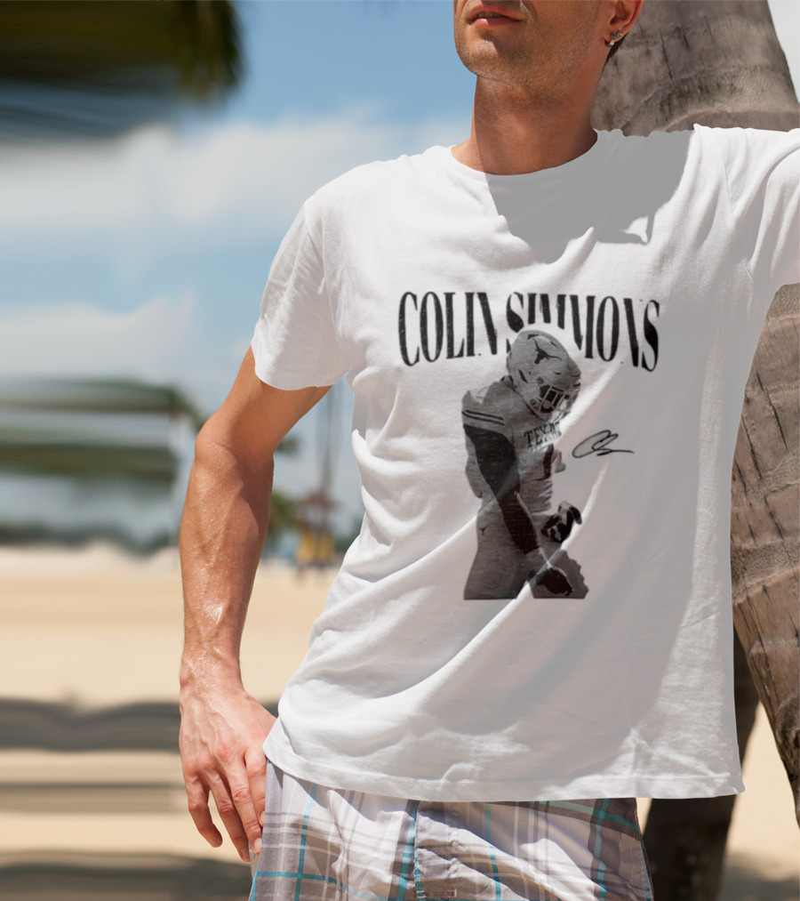 Colin Simmons Texas Longhorns Football Grotesque Sack Celly T-Shirt