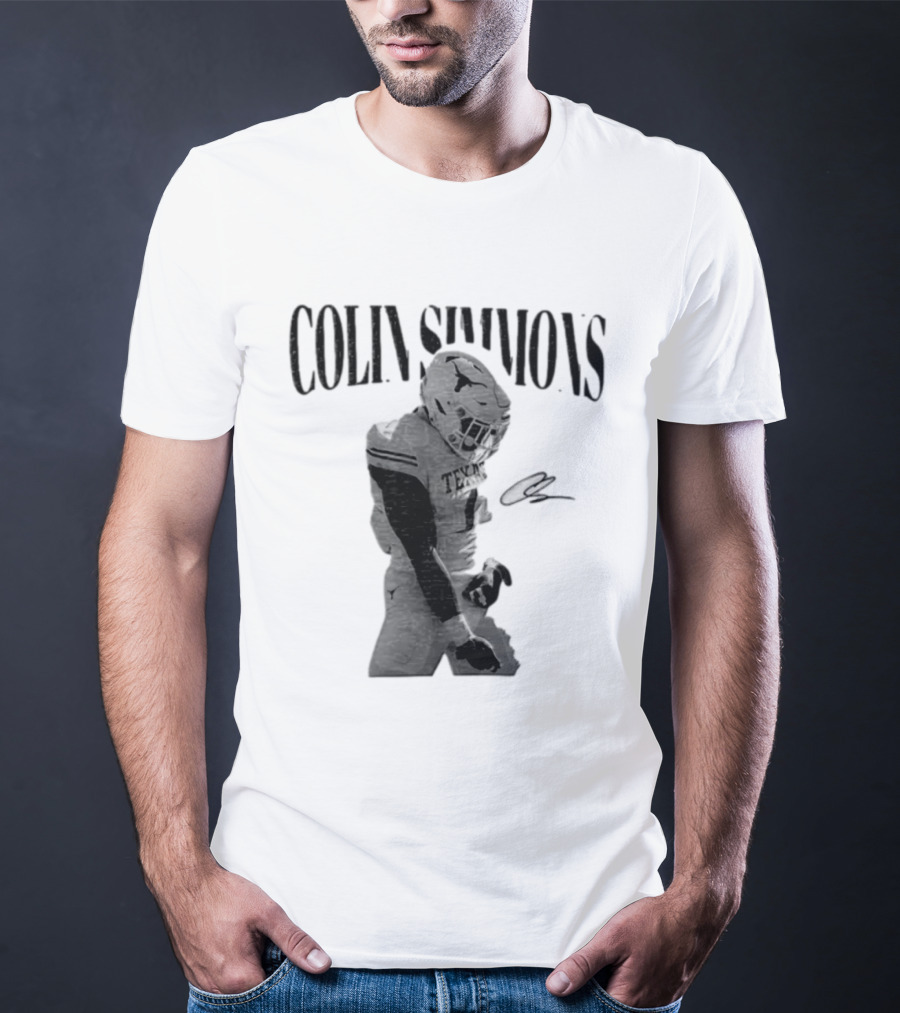 Colin Simmons Texas Longhorns Football Grotesque Sack Celly T-Shirt