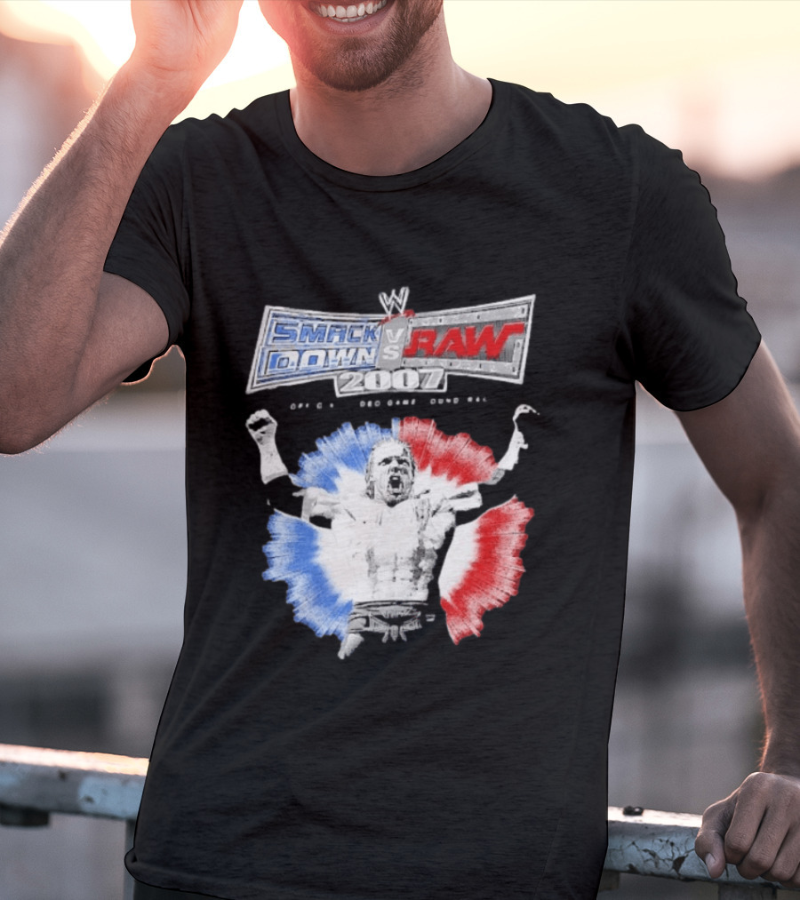 WWE SmackDown Vs Raw 2007 Video Game Soundtrack Fighter Triumph In Blue And Red T-Shirt