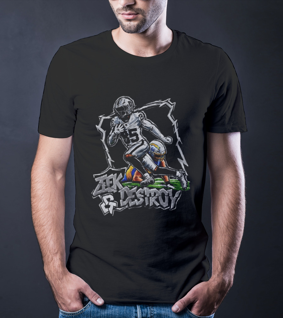 Zeek & Destroy Las Vegas Raiders Vs Los Angeles Rams Football Clash T-Shirt