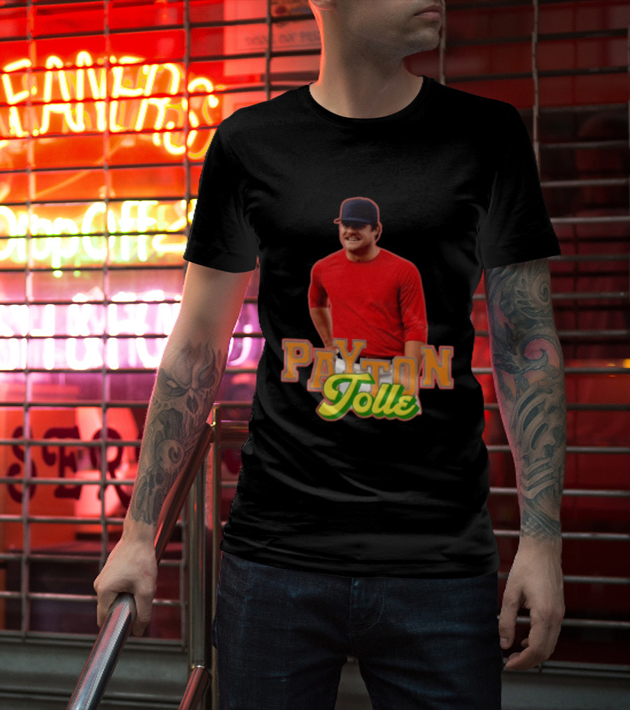 Payton Tolle Smiling Wearing Red With Baseball Cap T-Shirt