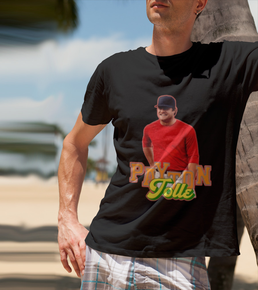 Payton Tolle Smiling Wearing Red With Baseball Cap T-Shirt