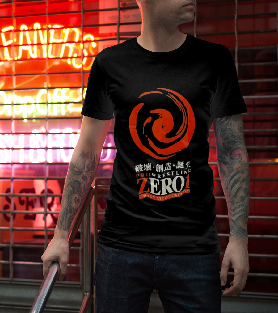 Pro Wrestling Zero1 Lock On The Future's One Breaking Creativity Birth T-Shirt