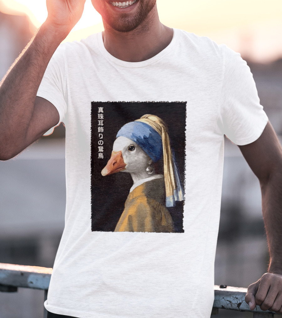Goose With A Pearl Earring Meme Japanese T-Shirt