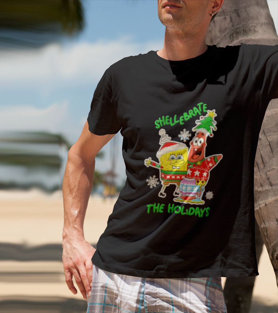 Shellebrate The Holidays With SpongeBob SquarePants And Patrick Star Festive Sweaters T-Shirt