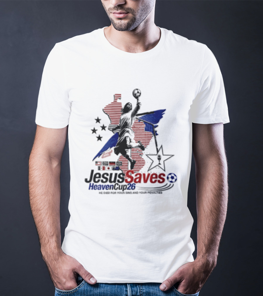 Jesus Saves Heaven Cup 26 Basketball Stars And Stripes T-Shirt