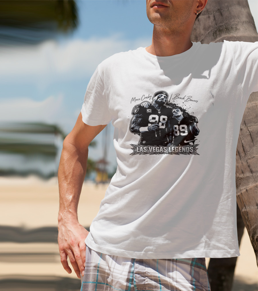 Maxx Crosby Brock Bowers 89 Las Vegas Legends 98 T-Shirt