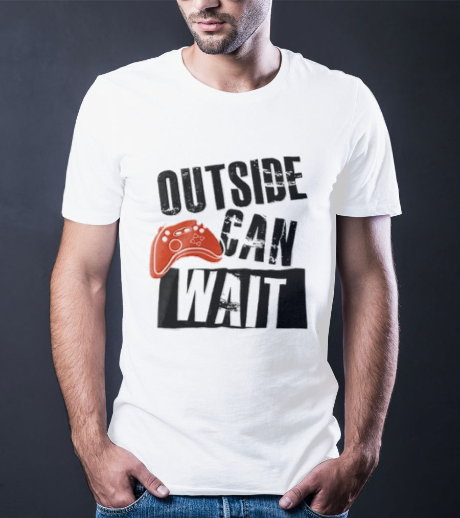 Outside Can Wait Video Game Controller T-Shirt