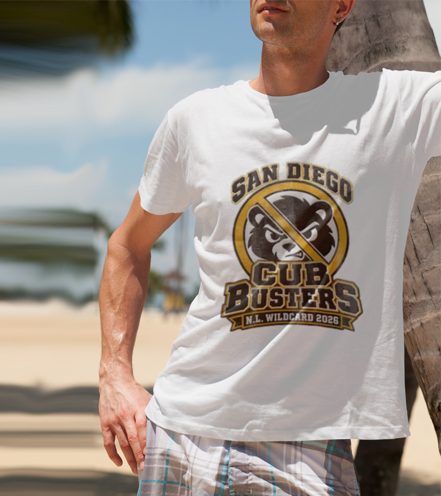 San Diego Cub Busters NL Wildcard 2026 Bear Warning T-Shirt