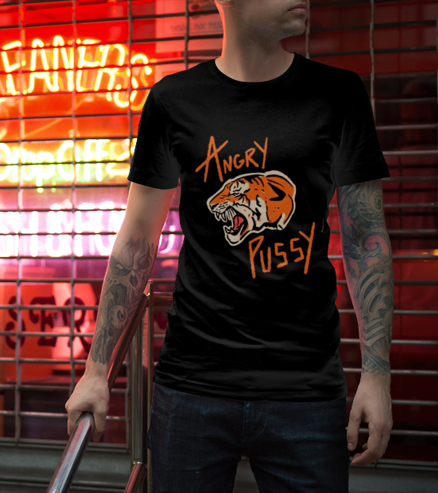 Angry Pussy Fierce Tiger Wild Cat Animal Predator T-Shirt