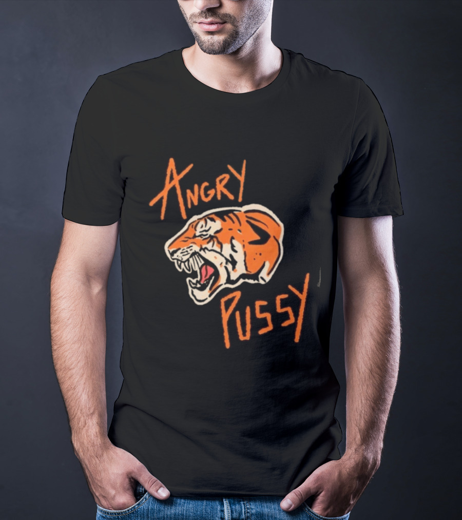 Angry Pussy Fierce Tiger Wild Cat Animal Predator T-Shirt