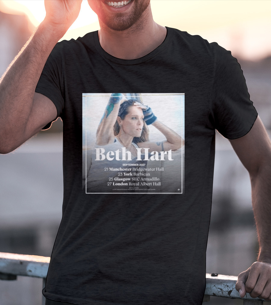 Beth Hart September 2027 UK Concerts Manchester York Glasgow London Tour Dates T-Shirt