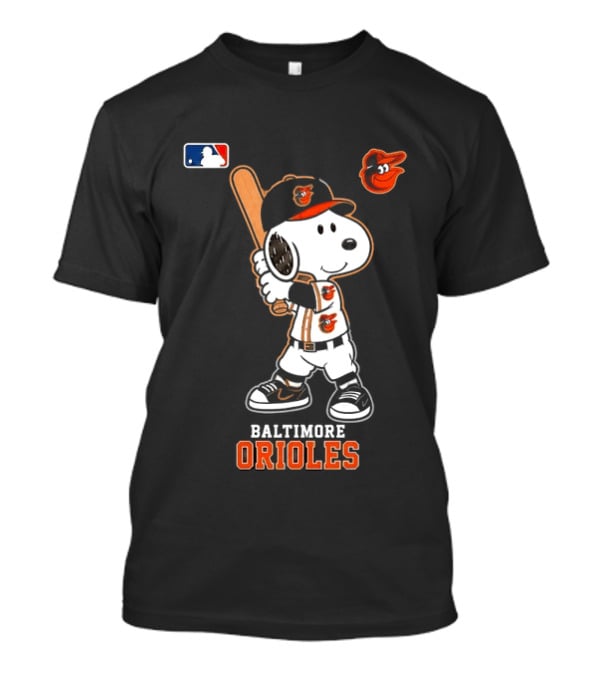 Snoopy Baltimore Orioles MLB Baseball Jersey With Bat And Cap T-Shirt
