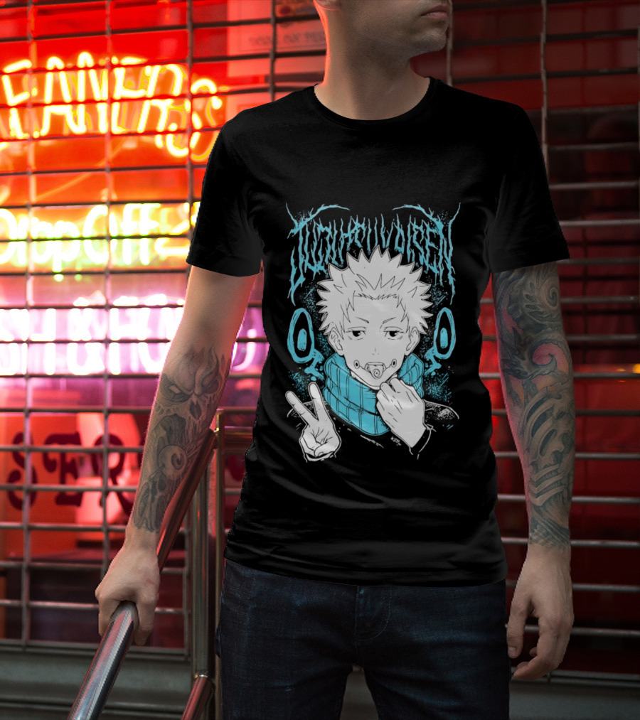 Jujutsu Kaisen Yuji Itadori Anime Manga Peace Sign T-Shirt