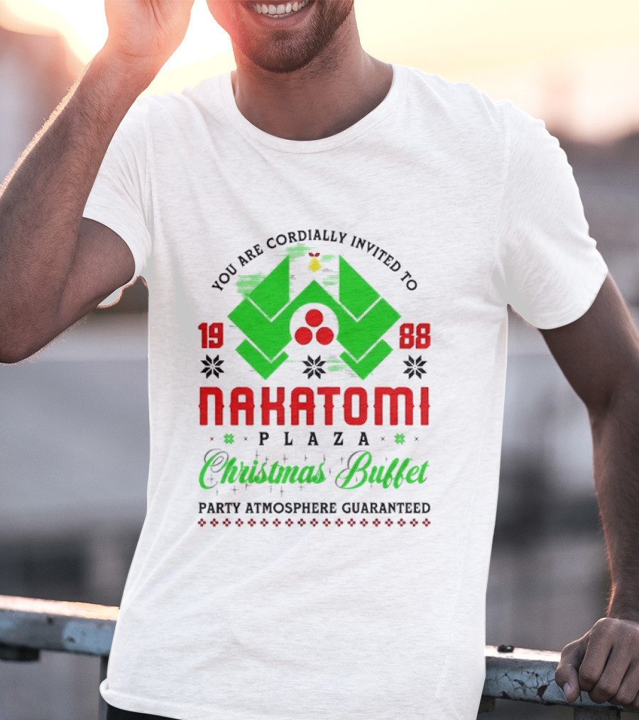 1988 Nakatomi Plaza Christmas Buffet Party Atmosphere Guaranteed Invitation T-Shirt