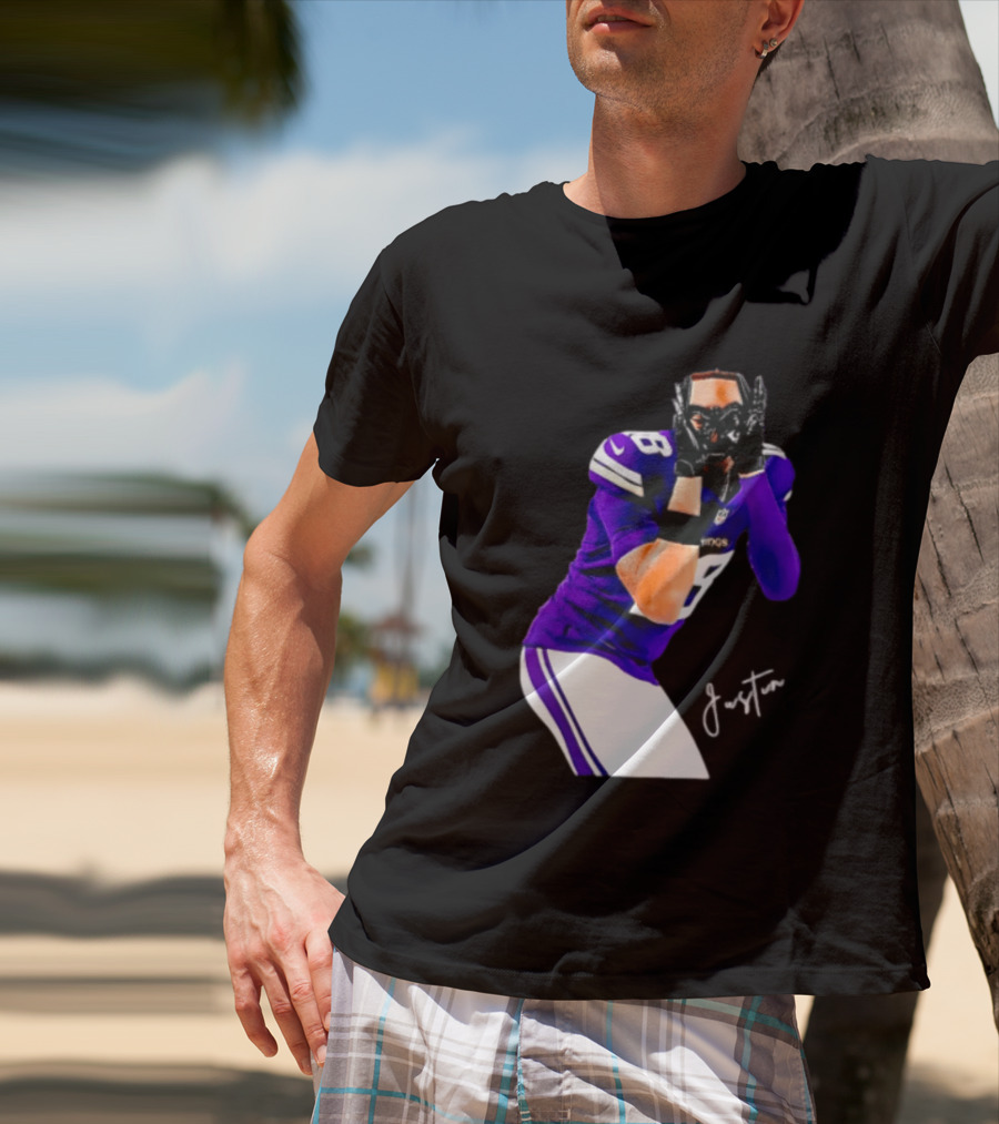 Justin Jefferson Signature Minnesota Vikings Football Player Pose T-Shirt