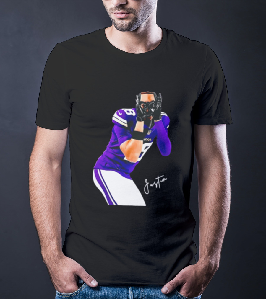 Justin Jefferson Signature Minnesota Vikings Football Player Pose T-Shirt