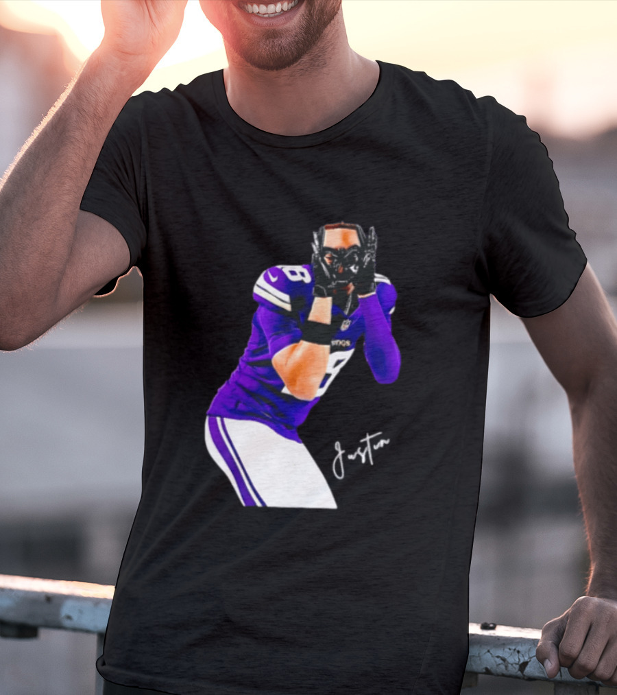 Justin Jefferson Signature Minnesota Vikings Football Player Pose T-Shirt