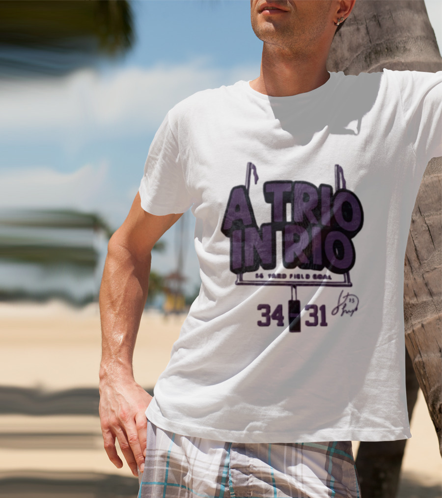 A Trio In Rio 34 31 Baltimore Ravens Victory Celebration T-Shirt