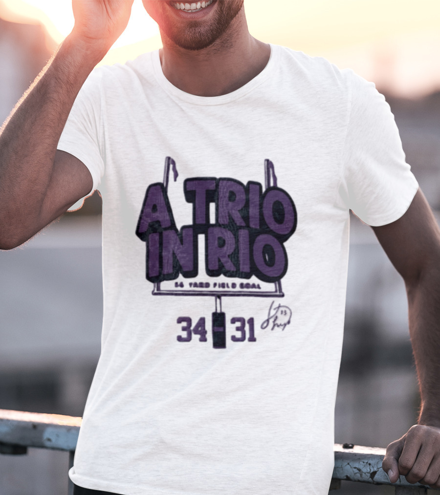 A Trio In Rio 34 31 Baltimore Ravens Victory Celebration T-Shirt