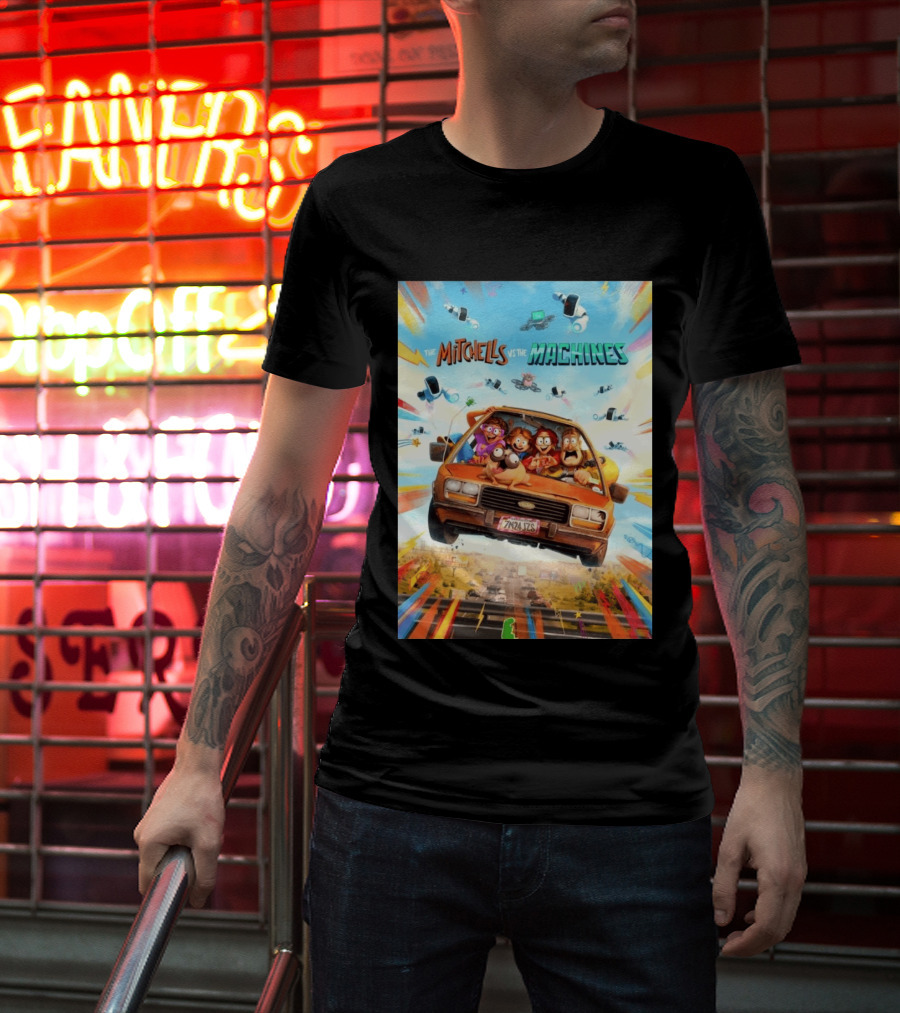 The Mitchells Vs The Machines Animated Family Adventure Robot Chaos T-Shirt