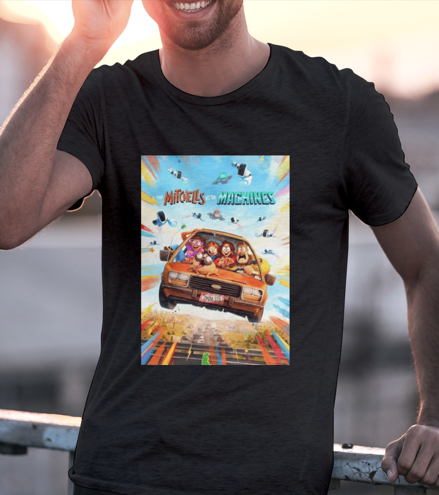 The Mitchells Vs The Machines Animated Family Adventure Robot Chaos T-Shirt