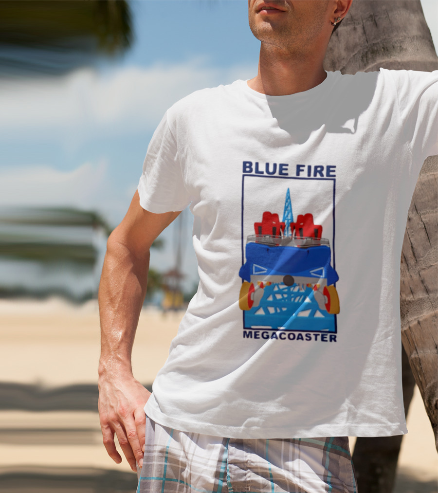 Blue Fire Megacoaster Roller Car T-Shirt