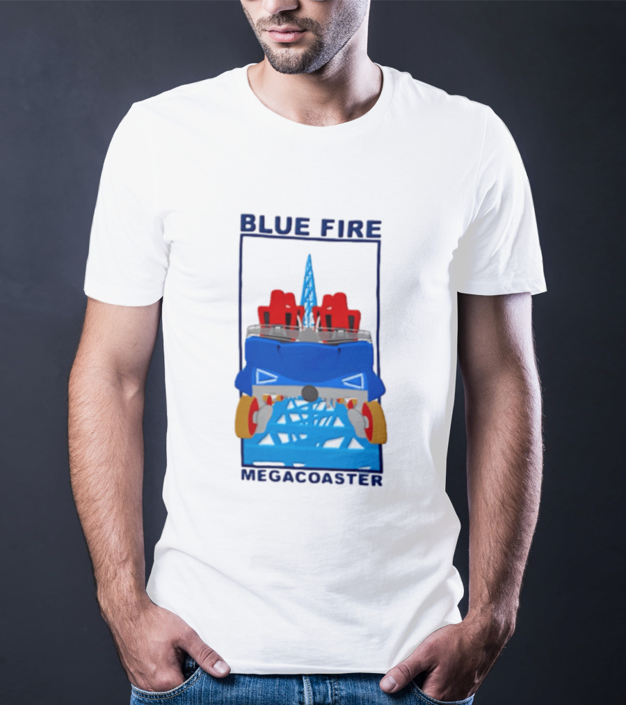 Blue Fire Megacoaster Roller Car T-Shirt