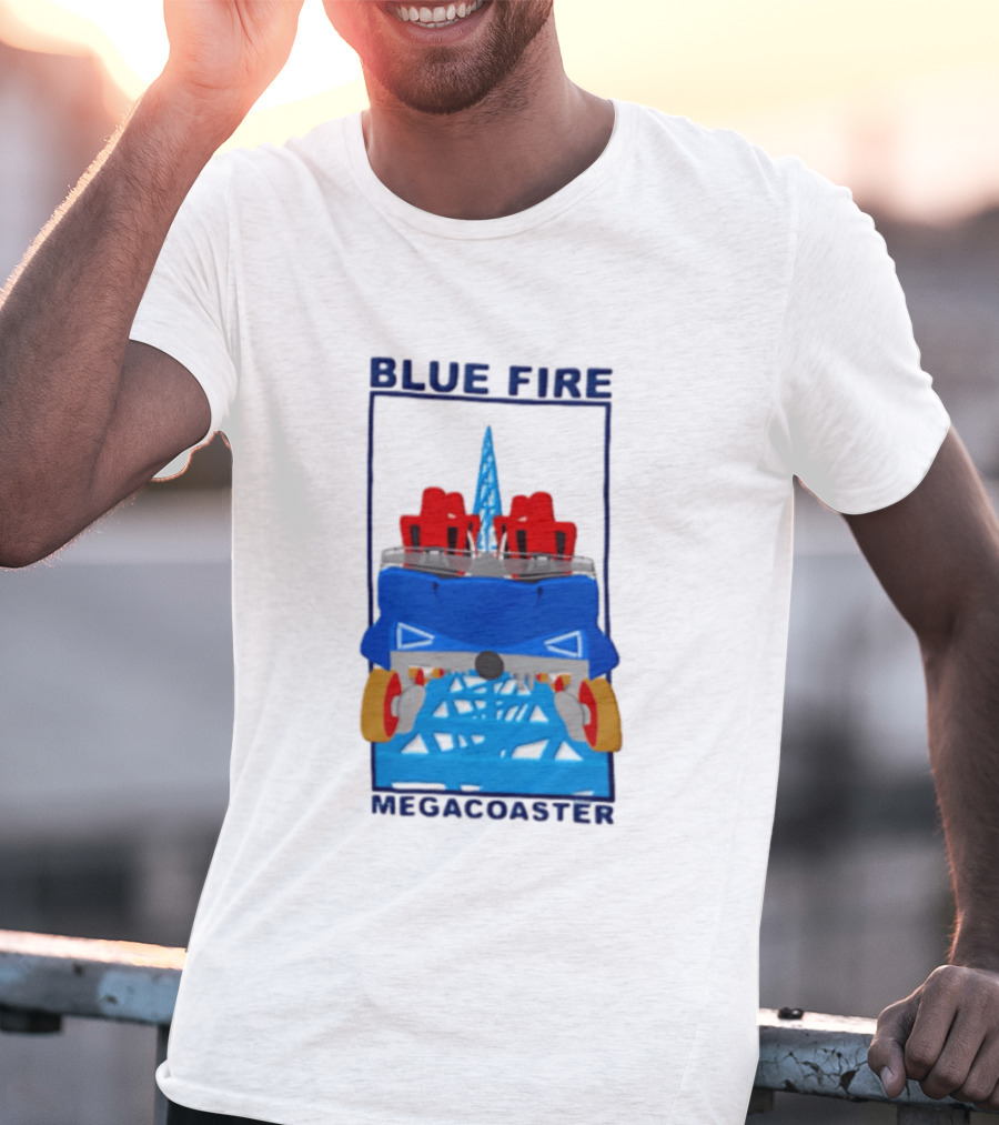 Blue Fire Megacoaster Roller Car T-Shirt