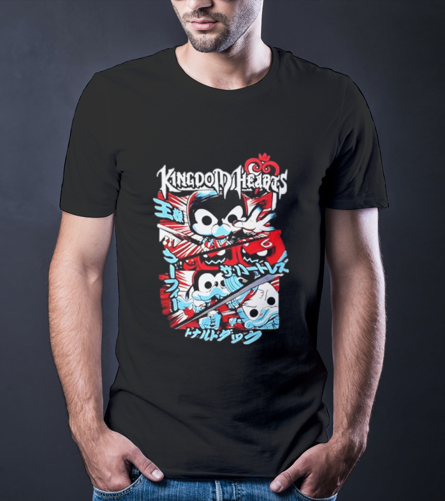 Kingdom Hearts Mickey Mouse Goofy Donald Duck Manga T-Shirt